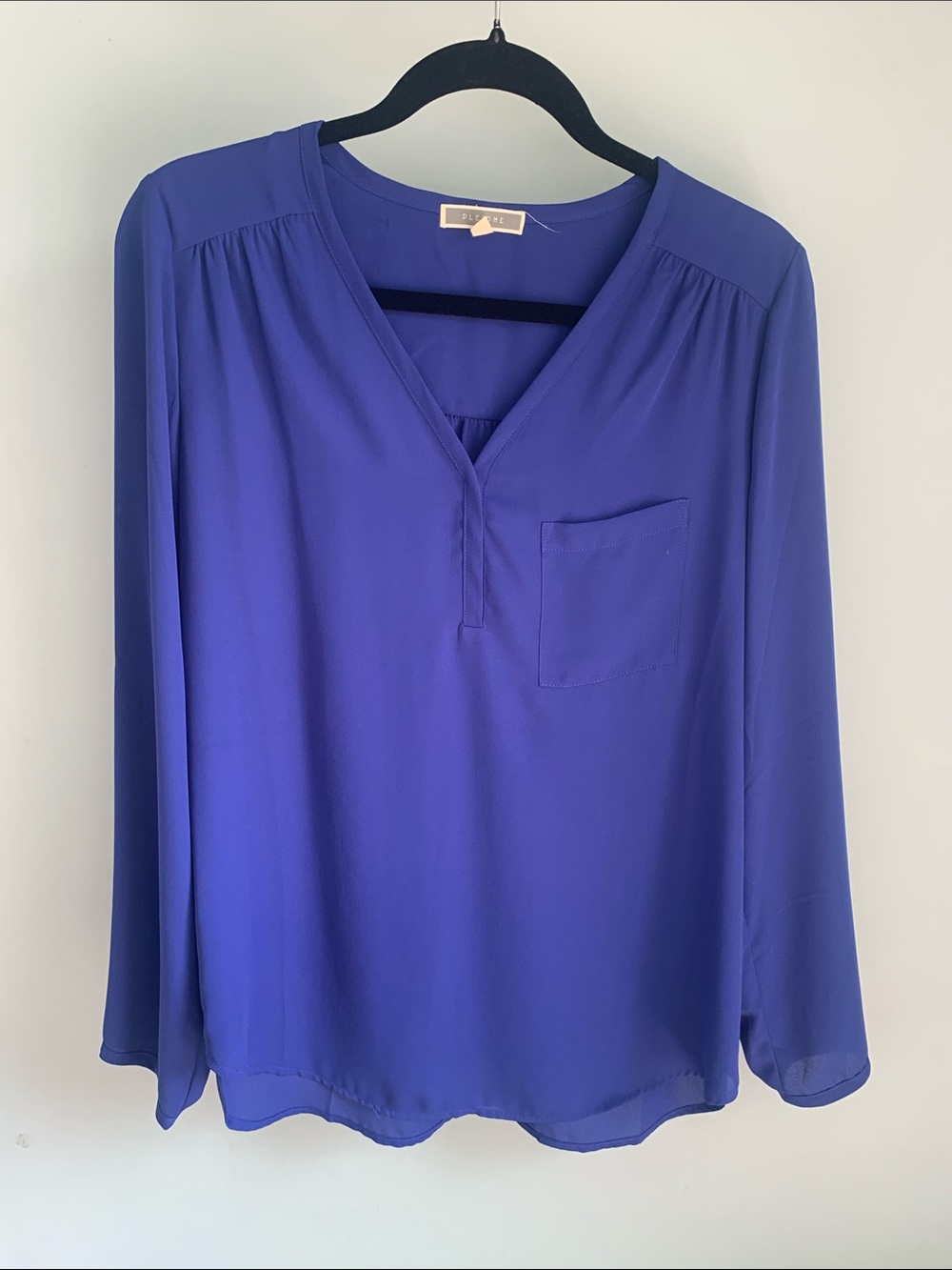 M royal blue blouse
